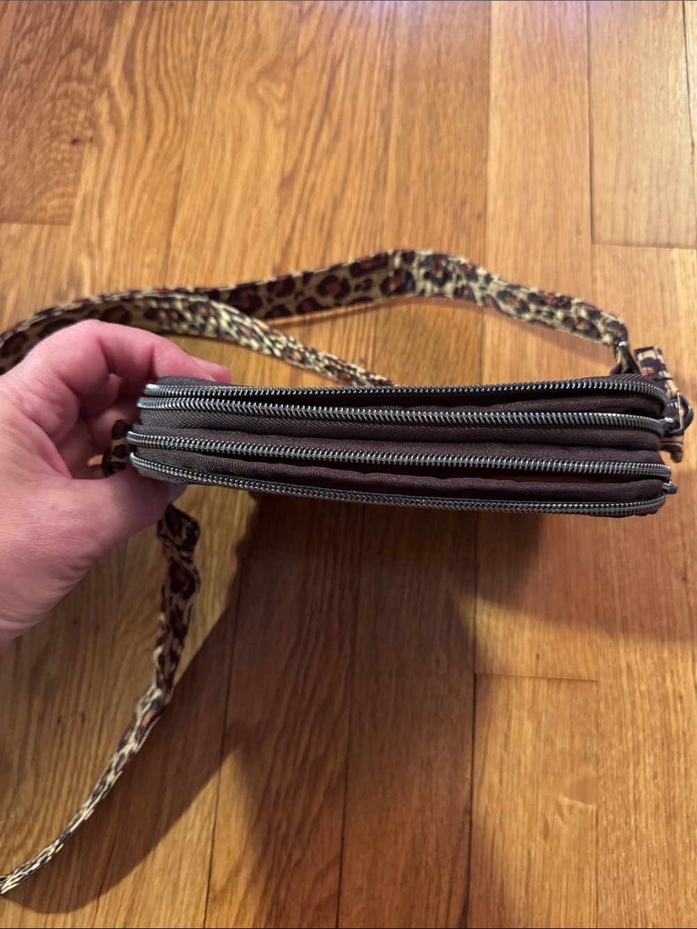 🐷 Lug Leopard Brown Coupe Quilted Crossbody Belt Bag - Picture 10 of 11